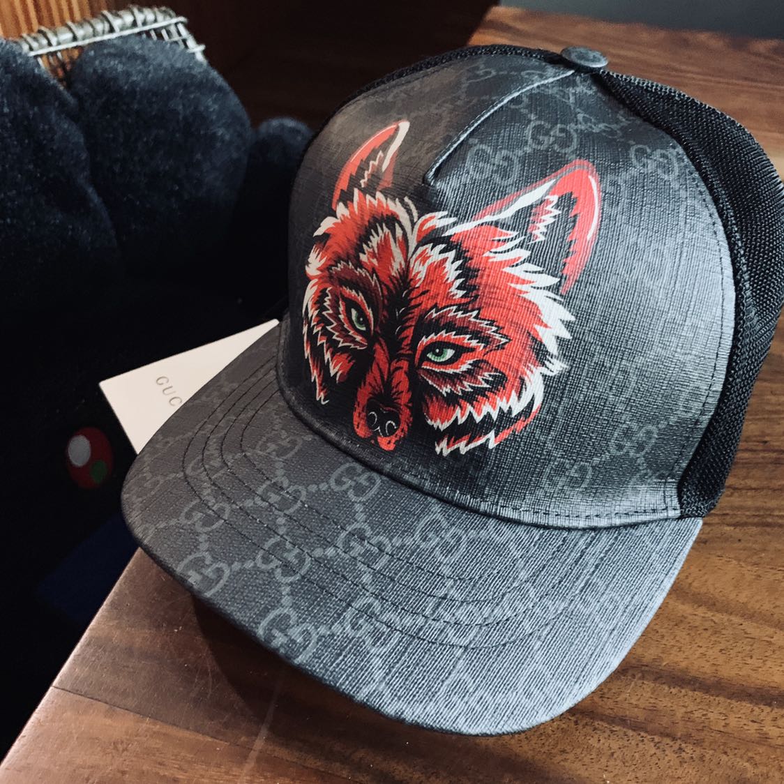 gucci hat with wolf