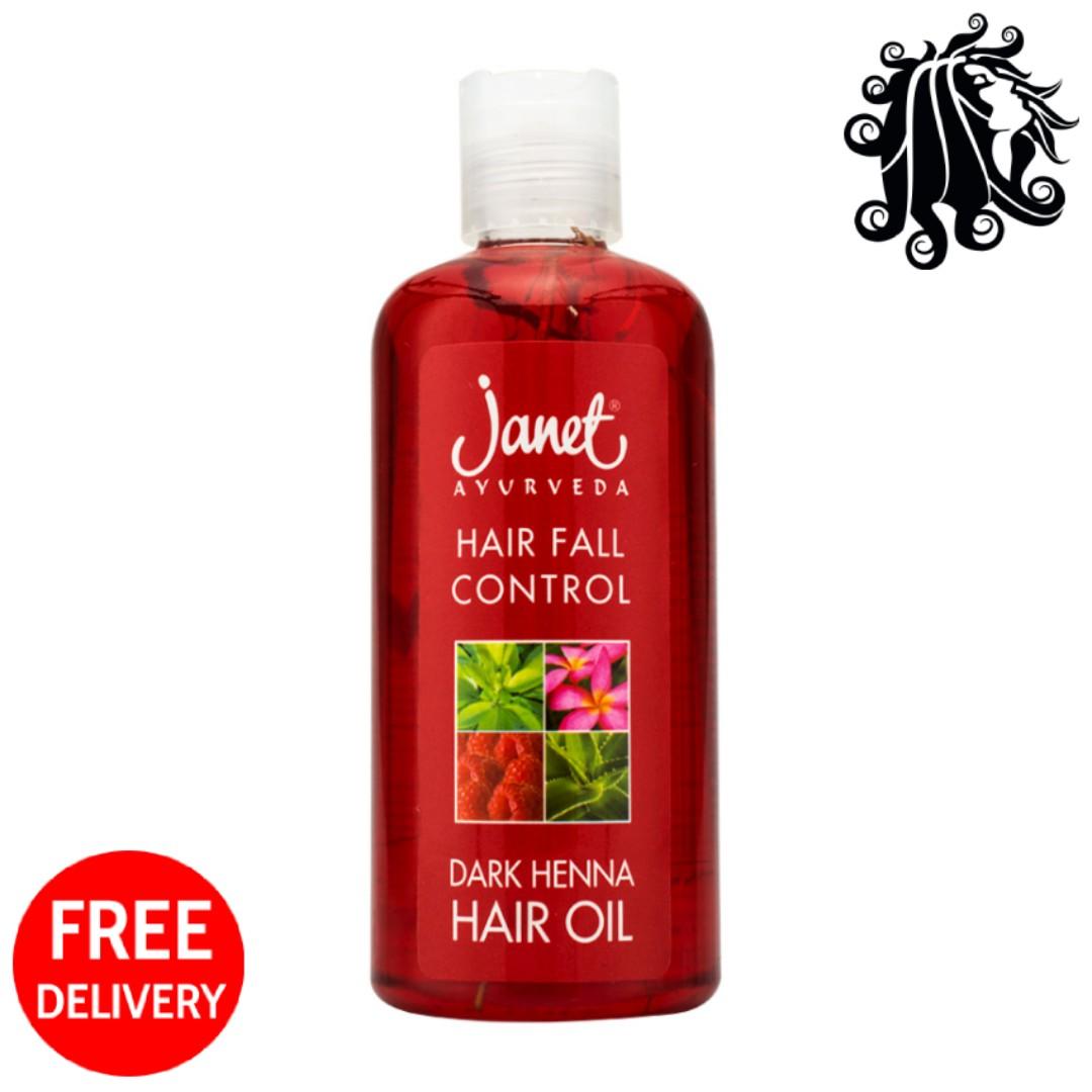 Hair Fall Control Dark Henna Hair Oil 300ml Janet Ayurveda Hair