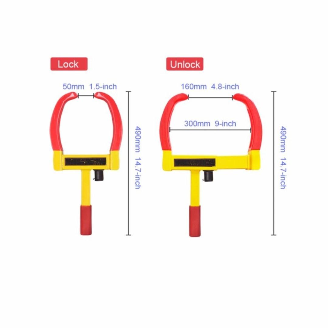 Heavy Duty Wheel Clamp Lock Car Tyre Clamp Tire Lock, Car Accessories