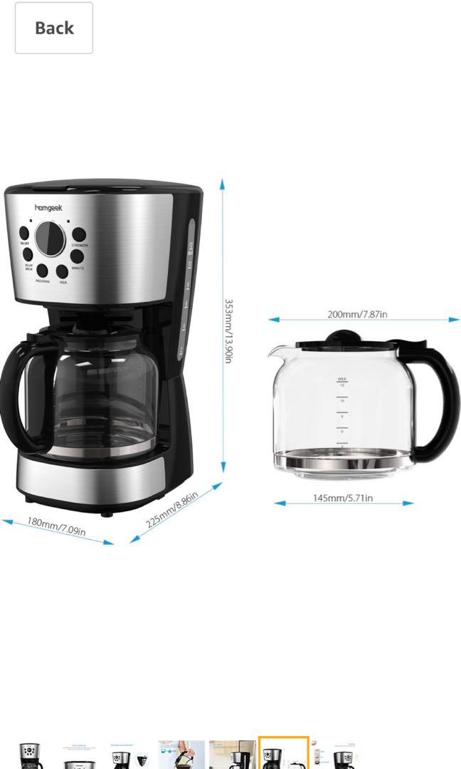 Homgeek 15-Cup Programmable Coffeemaker with Carafe & Coffee Measuring  Scoop 