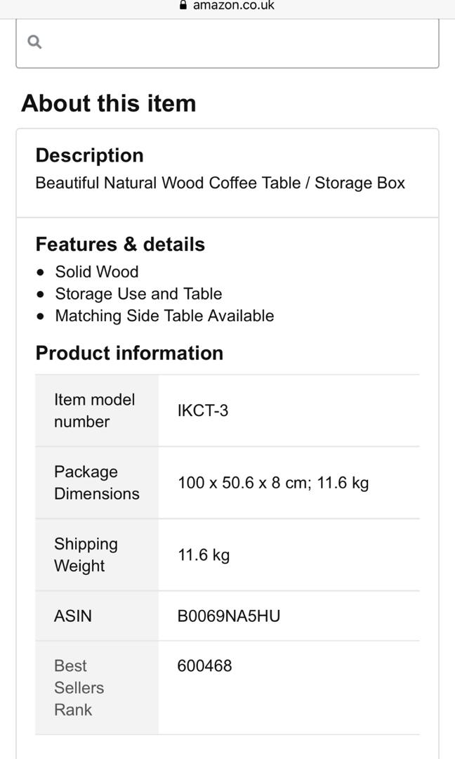 IKEA HOL Storage Crate / Coffee Table, Furniture & Home Living