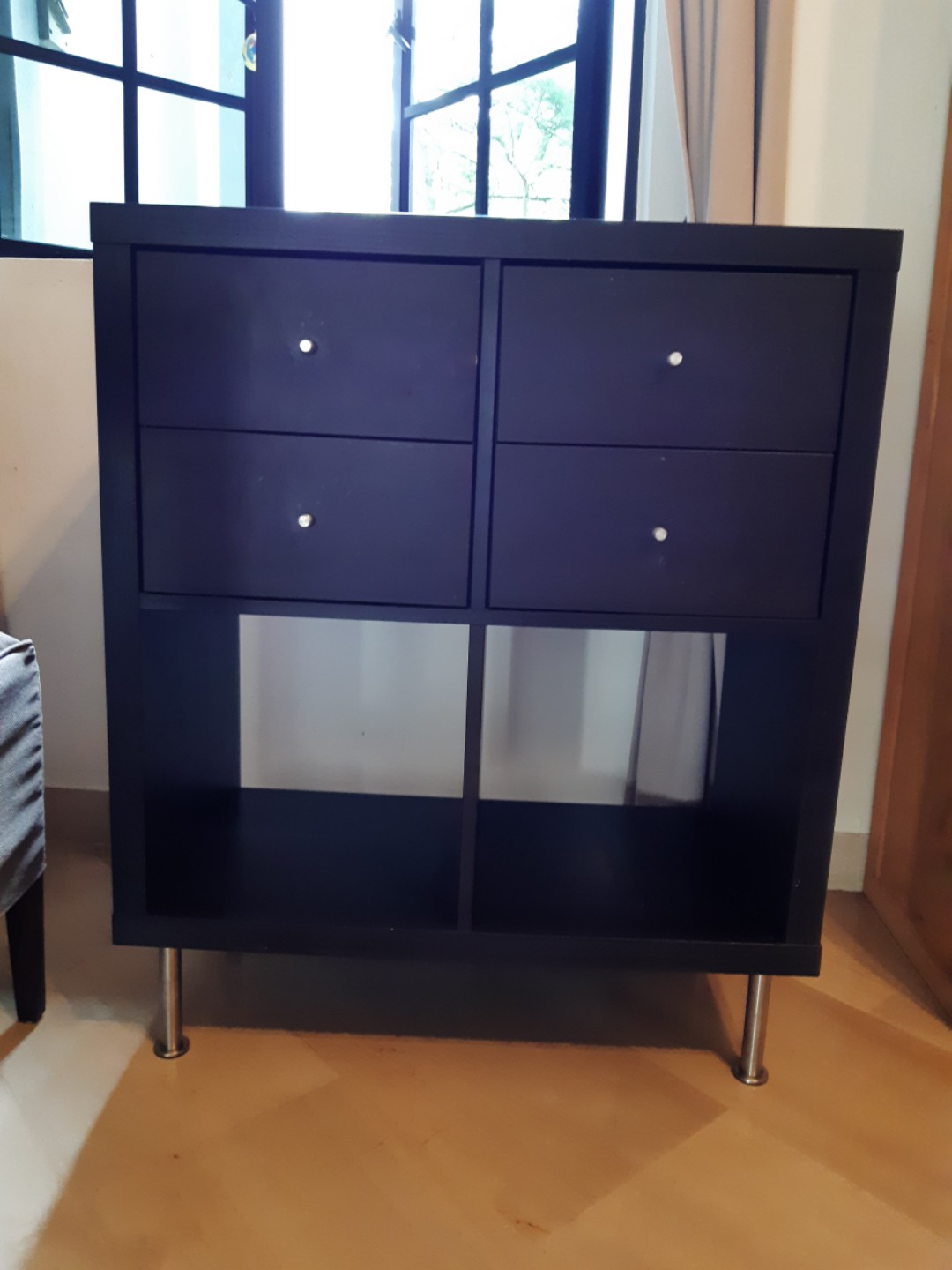 Ikea kallax brown shelf chest of drawers, Furniture & Home