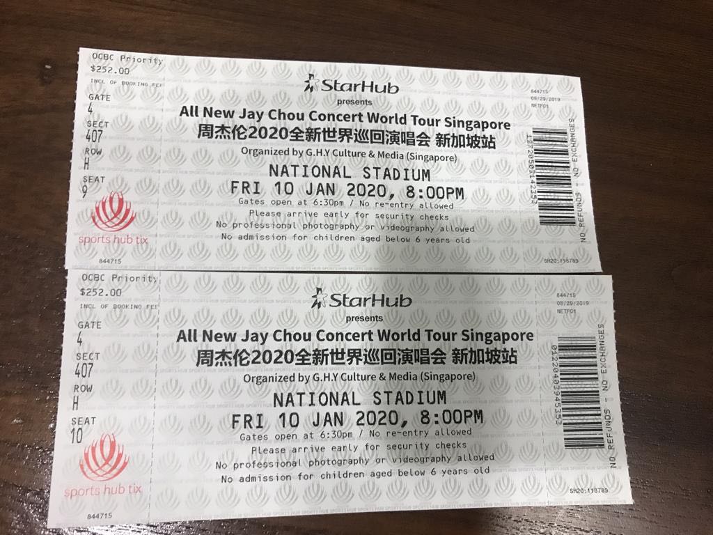 Jay Chou Concert Ticket 2020 Entertainment Events Concerts On Images, Photos, Reviews