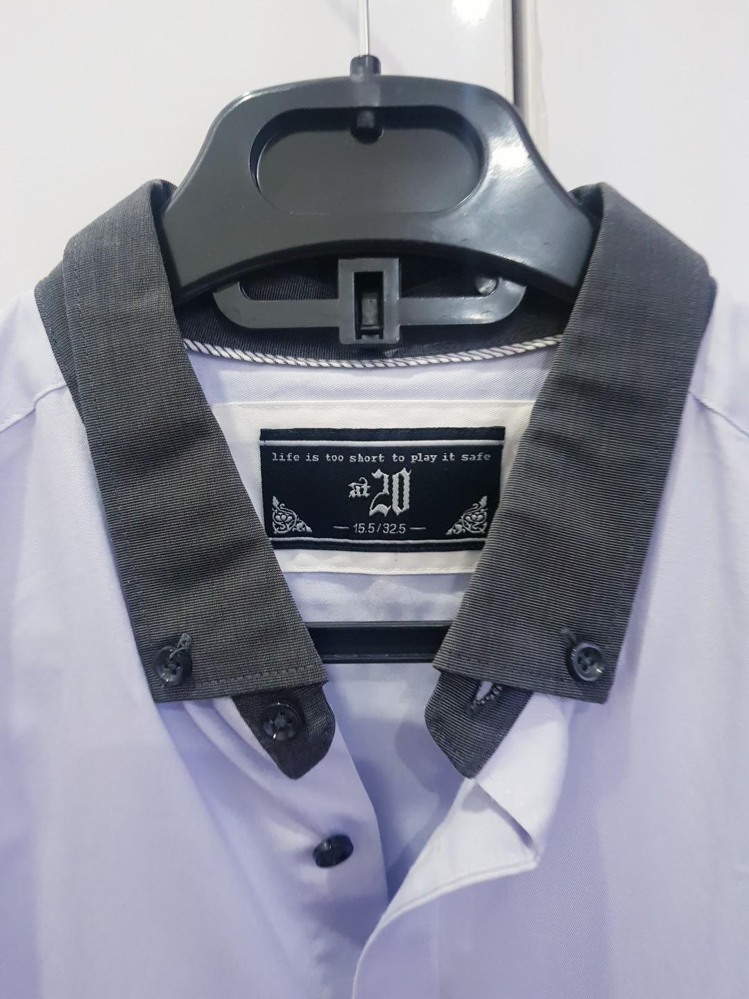 KEMEJA Pria G2000 - ungu muda no zara hnm pullbear executive