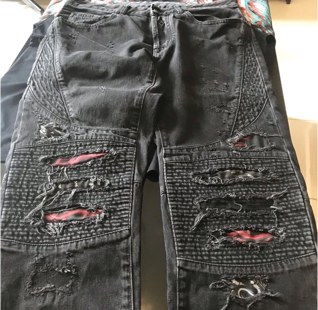 Marcelo Burlon Snake Biker Jeans