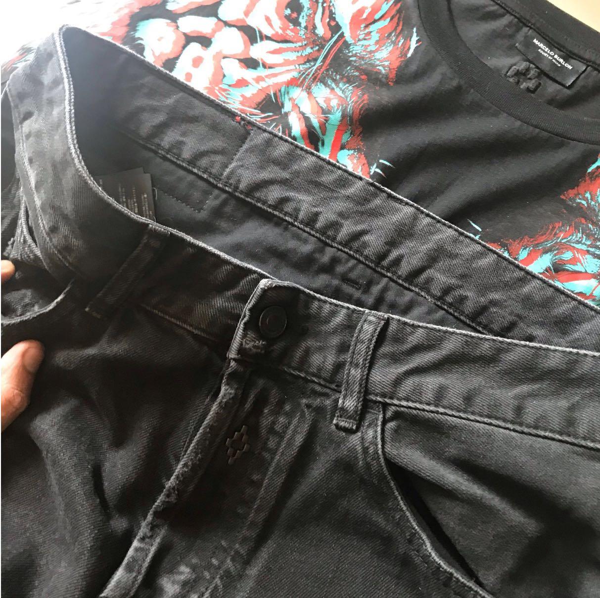 Marcelo Burlon Snake Biker Jeans