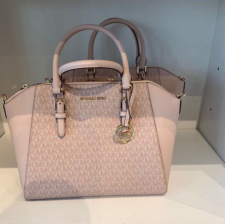 Michael Kors Ciara Large Satchel in Signature Ballet, Luxury, Bags &  Wallets on Carousell