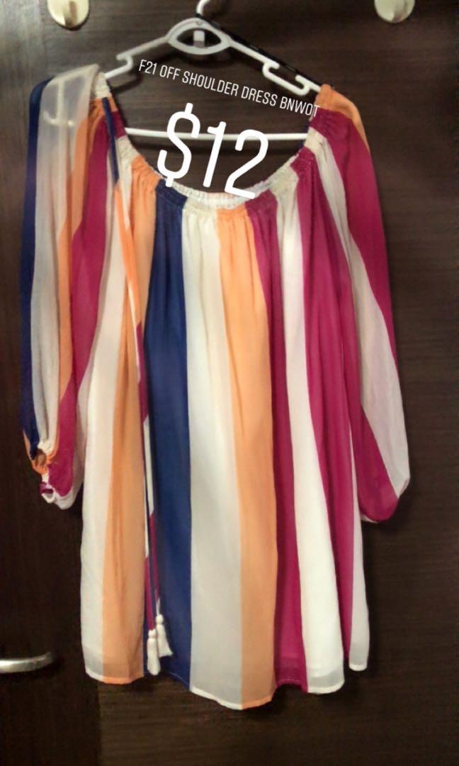 Yuxxxx - Off Shoulder Dress multicolour, Women's Fashion, Women's Clothes ...