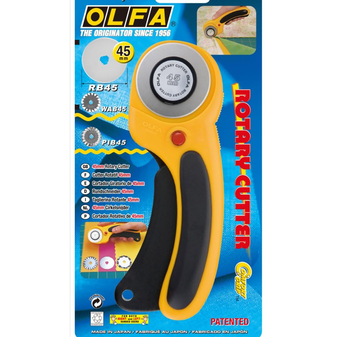 OLFA 45mm Deluxe Handle Rotary Cutter (RTY2/DX), Furniture & Home
