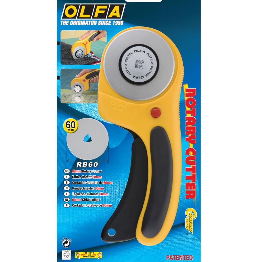 OLFA 60mm Deluxe Handle Rotary Cutter (RTY3/DX), Furniture & Home