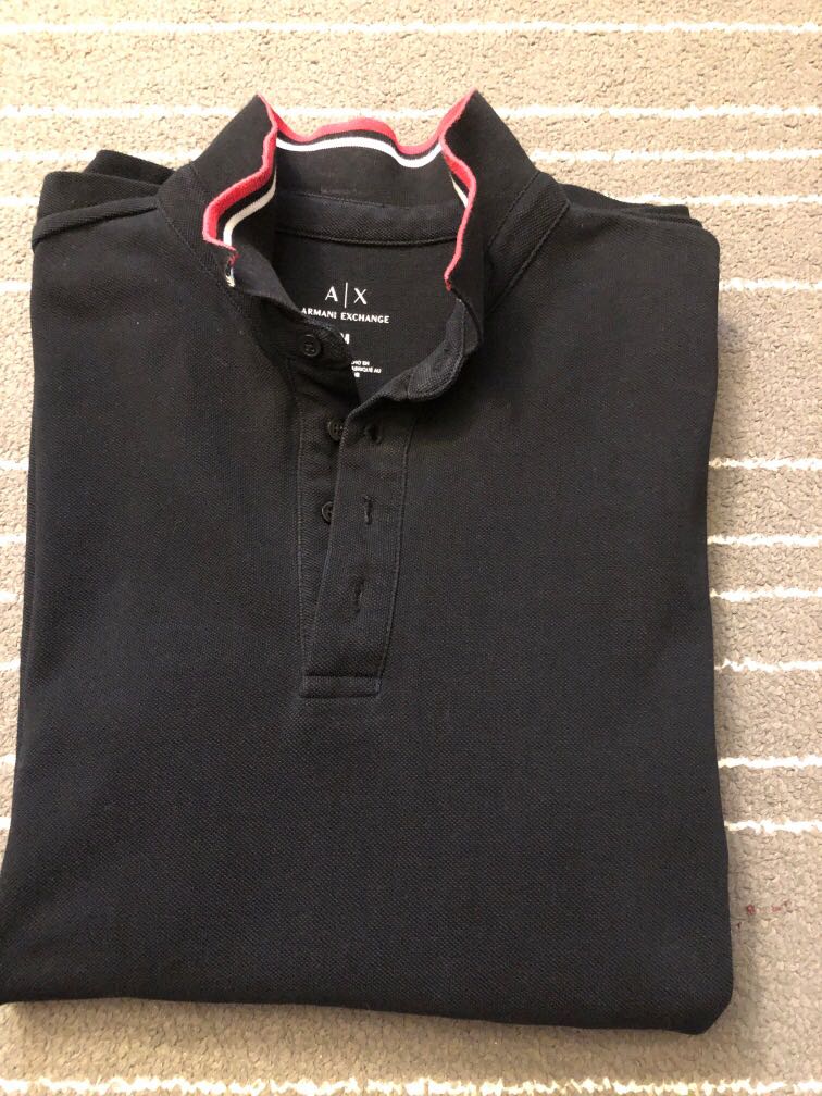 armani exchange black polo