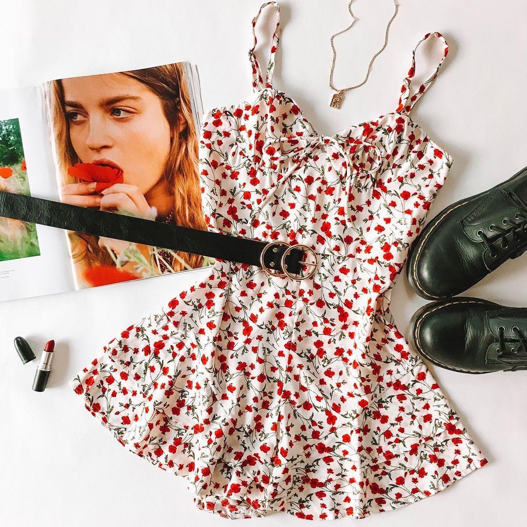 White romper with red flowers clearance