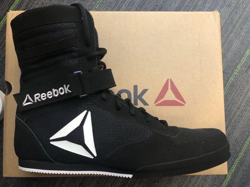 reebok boxing boots black and white