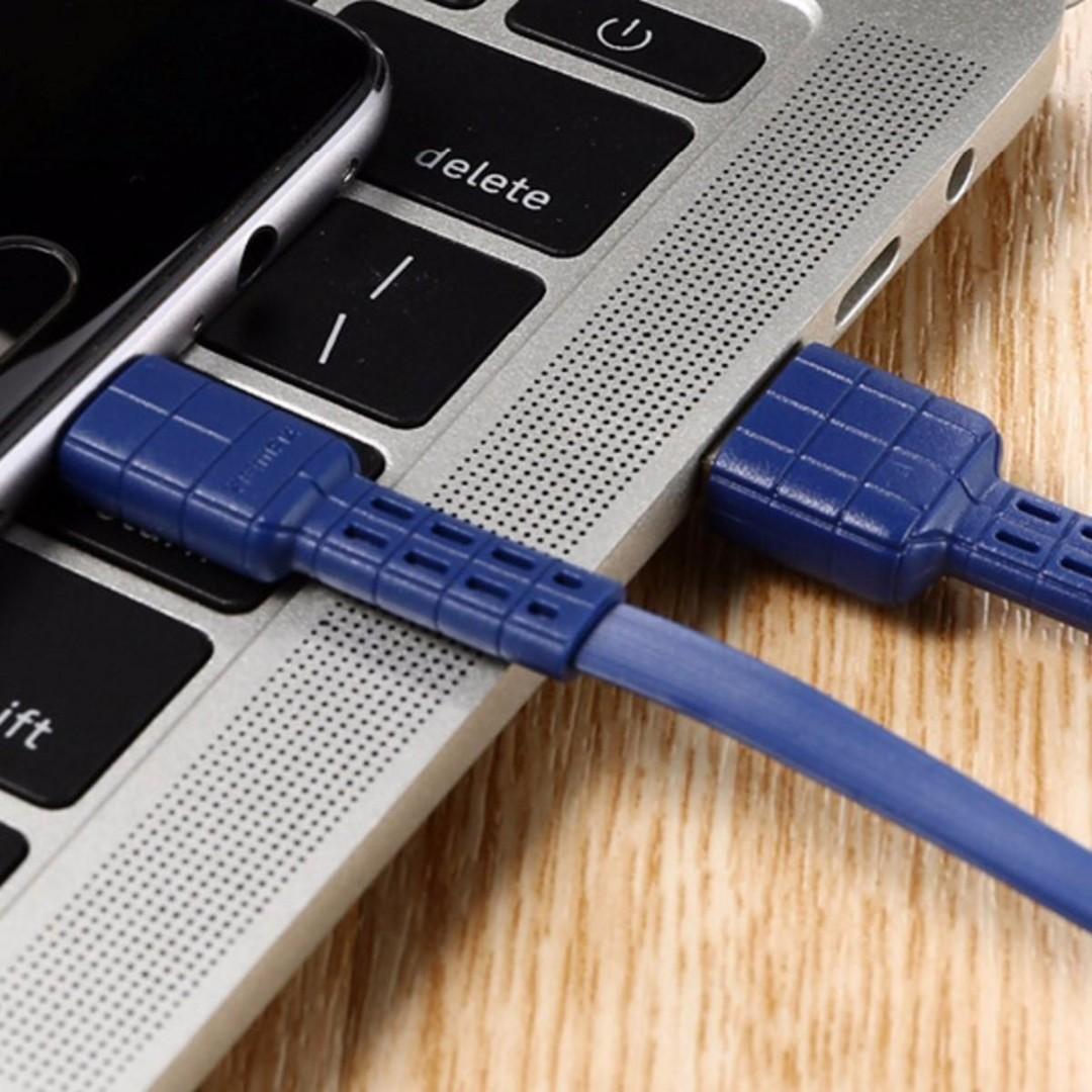 Remax Armor Series Micro USB Fast Charging Data Cable 2.4A RC-116m Blue (Category: Cables & Adaptors) located in Mandaluyong City. Submitted by princessshyph (Listing ID 236063493, Image 3). Description: Description · 100% Brand New in Retail Box Packaging · High Quality · Remax Armor Series Data Cable · Model: RC-116m (Micro) · 2 in 1 fast charging and data transfer cable · Designed specially to prevent breakage due to constant bending of cable 