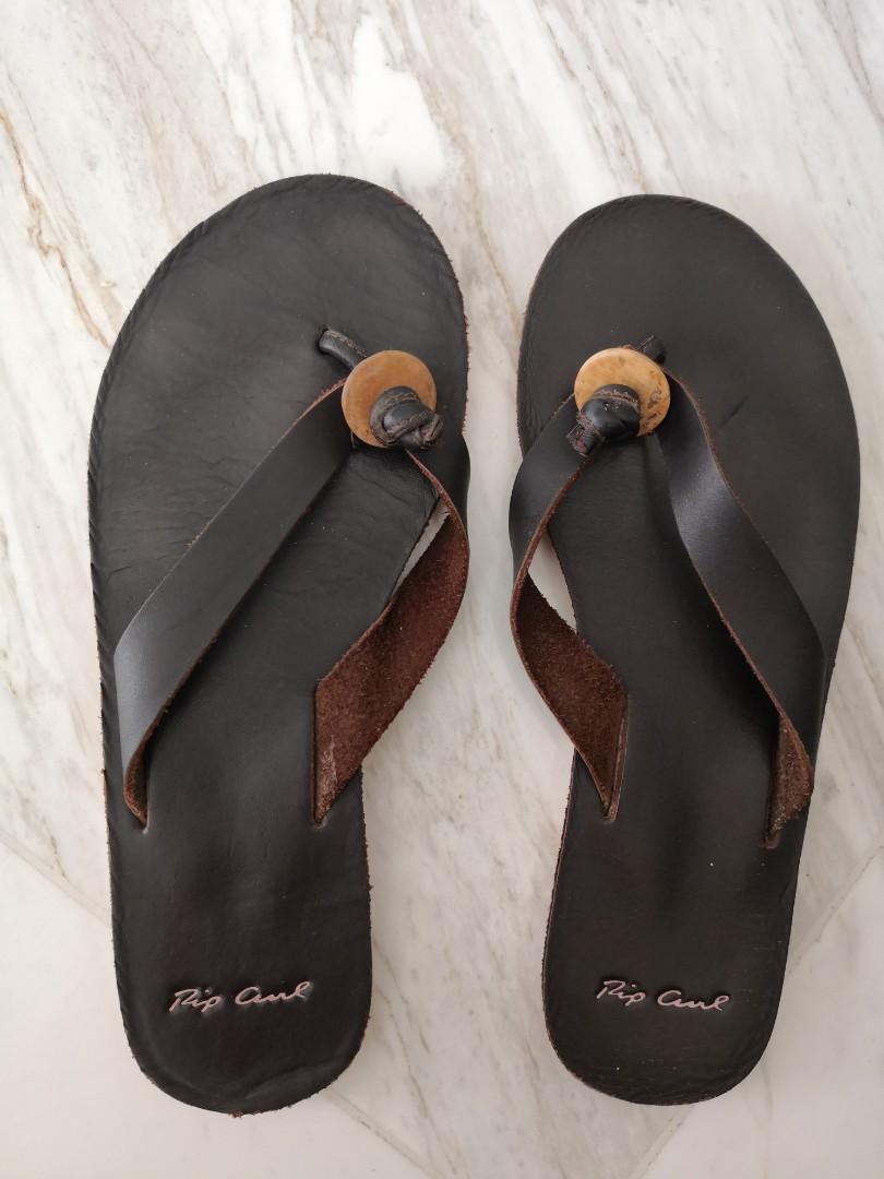tan leather flip flops ladies