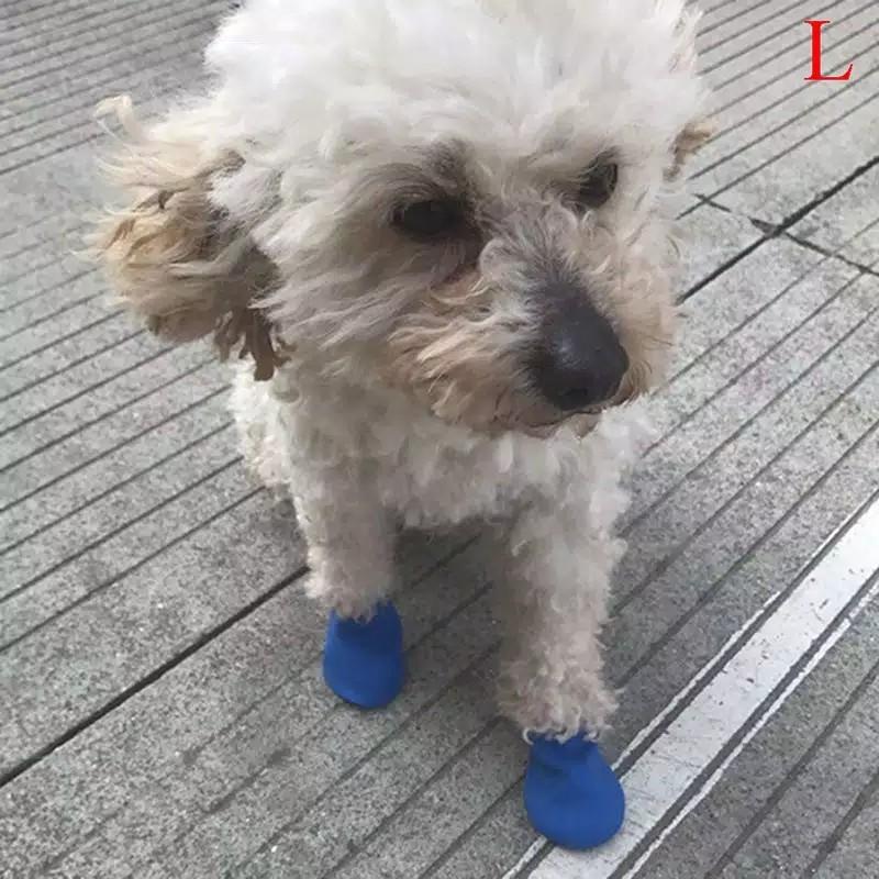 Sepatu Boots Karet Anjing Biru Size L Pet Supplies Accessories