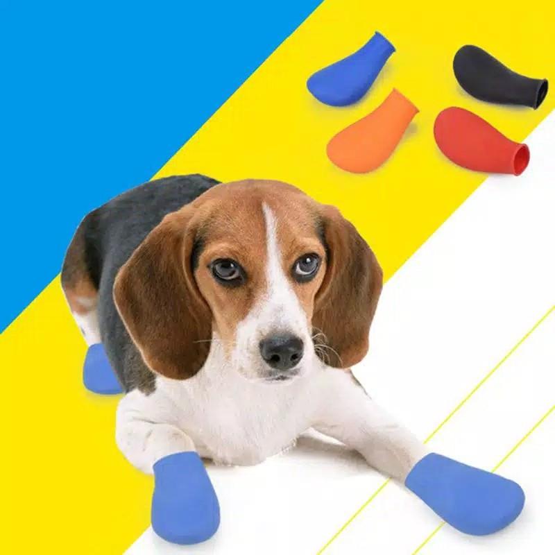 Sepatu Boots Karet Anjing Biru Size L Pet Supplies Accessories