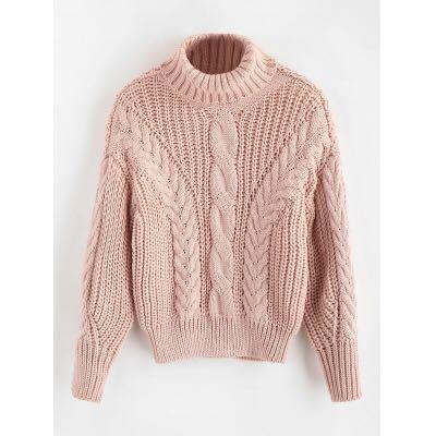 baby pink cable knit sweater