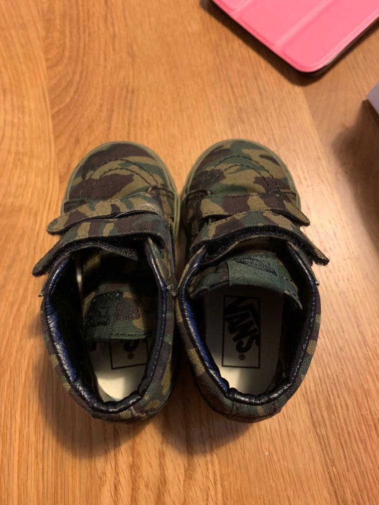 camo boys vans