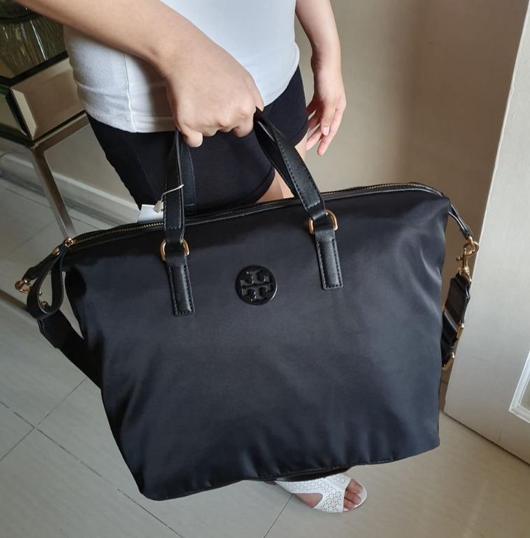 Tory Burch Tilda Nylon Slouchy Satchel Black