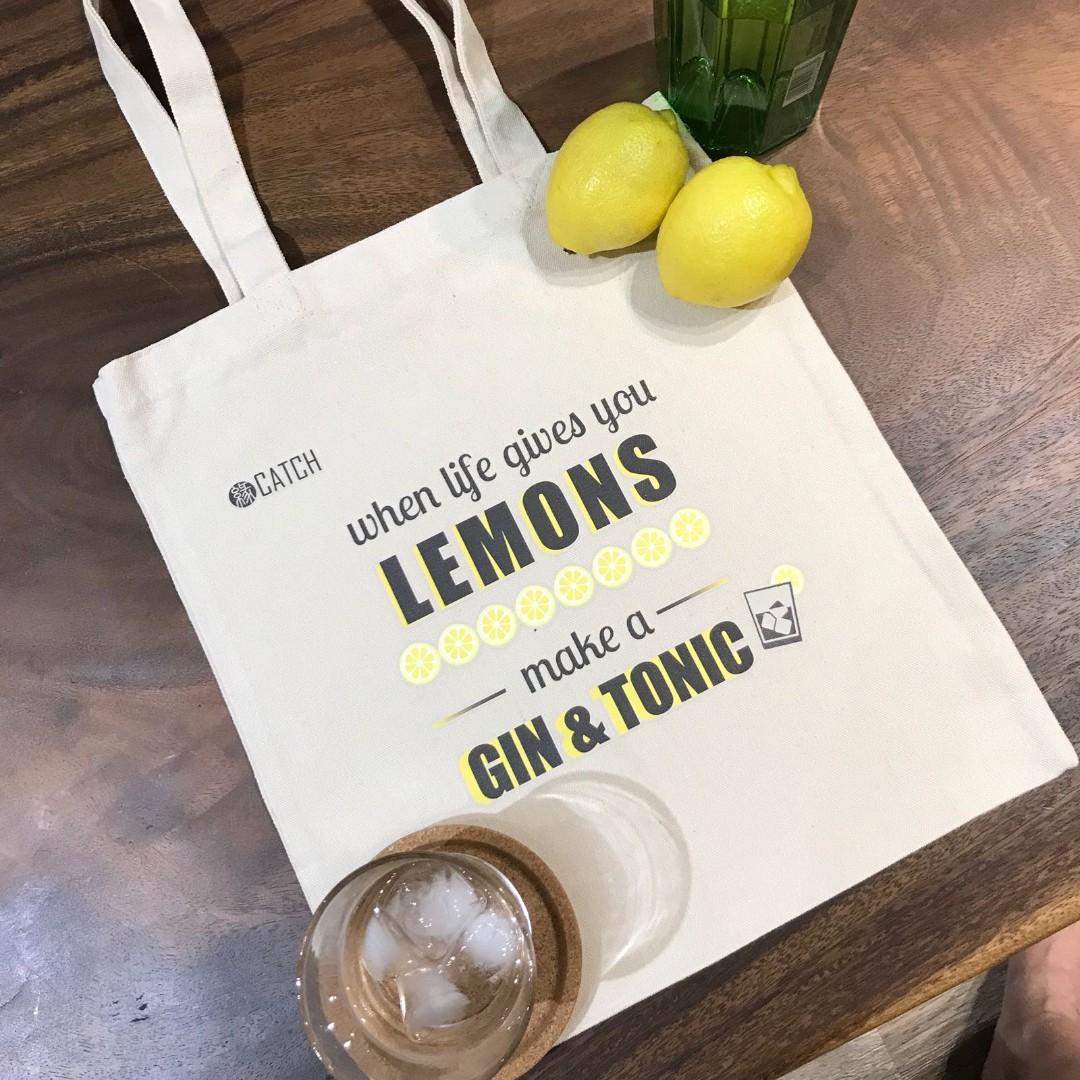 When Life Gives You Lemons Funny Quotes Tote Bag Reusable Alcohol Bag Alcohol Quotes Fun Bags Environmental Men S Fashion Bags Wallets Sling Bags On Carousell