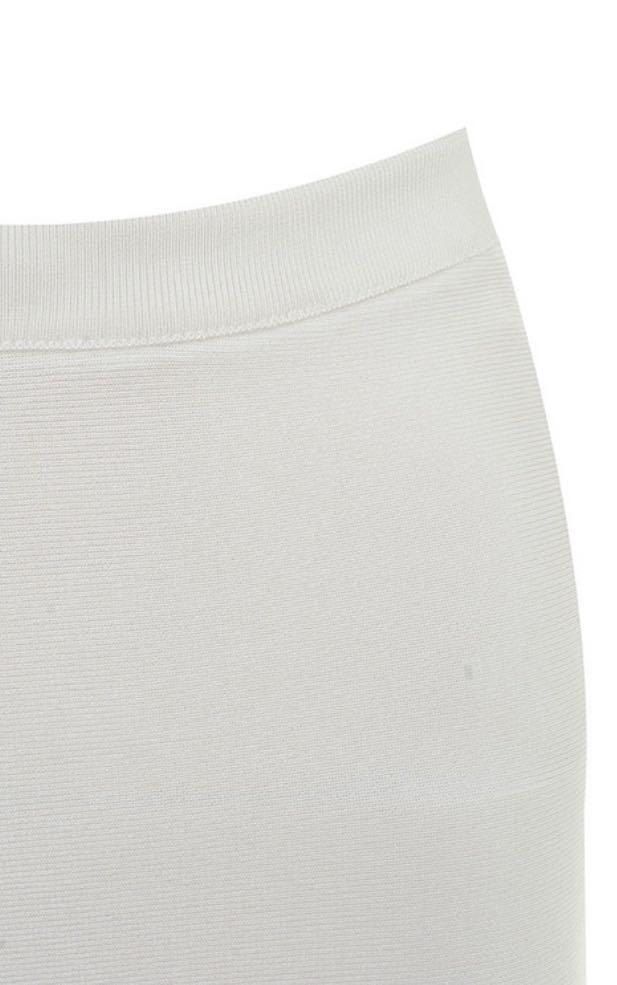 white bandage flared trousers