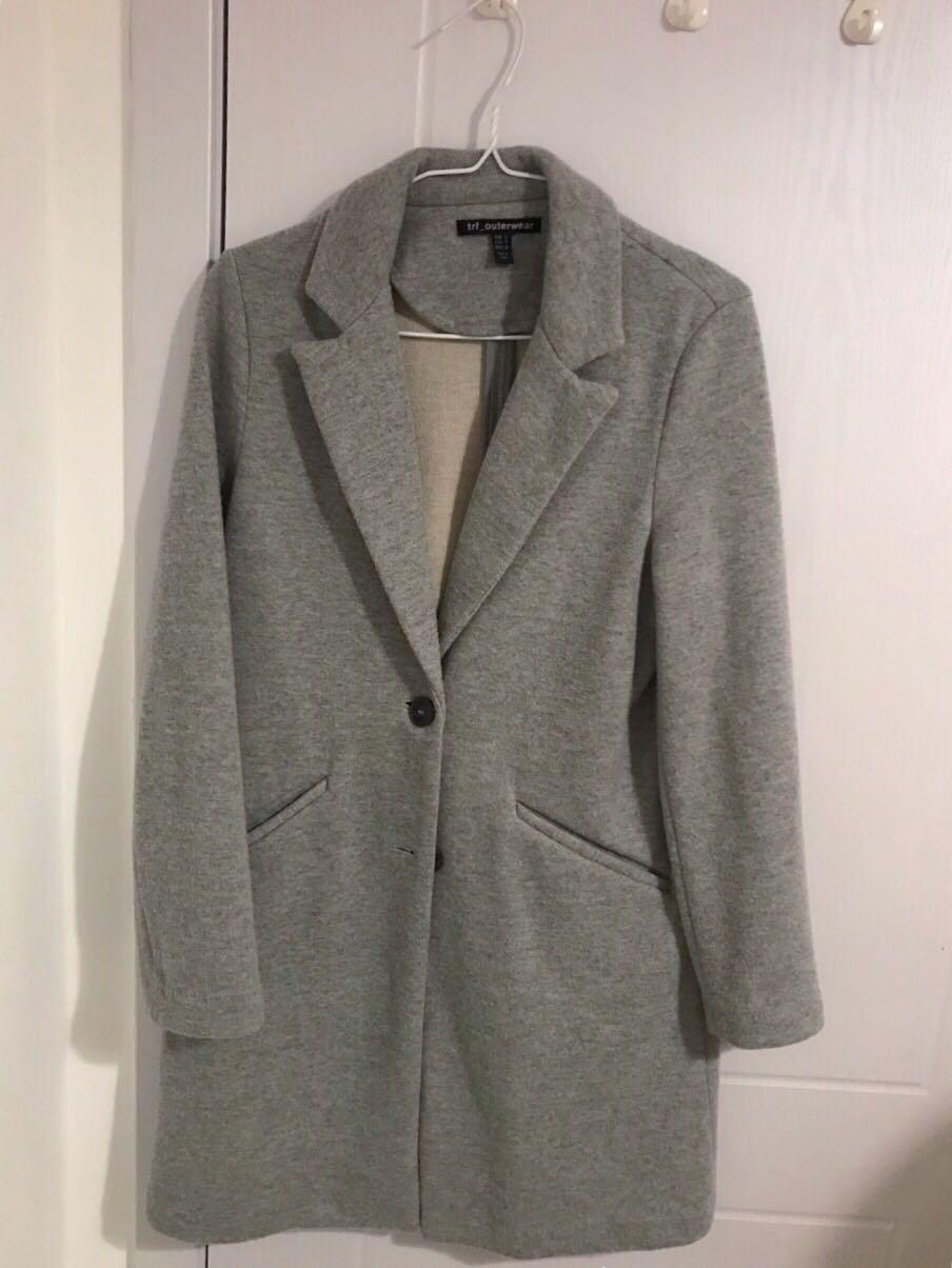 zara light grey coat