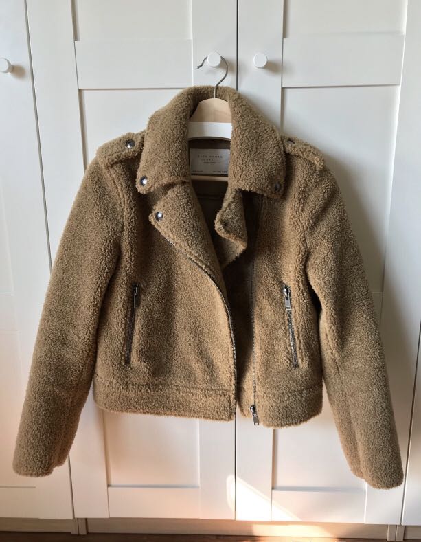 zara teddy biker jacket