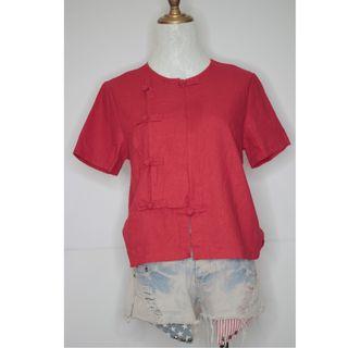 (Small-Medium) Red Chinese Inspired Top