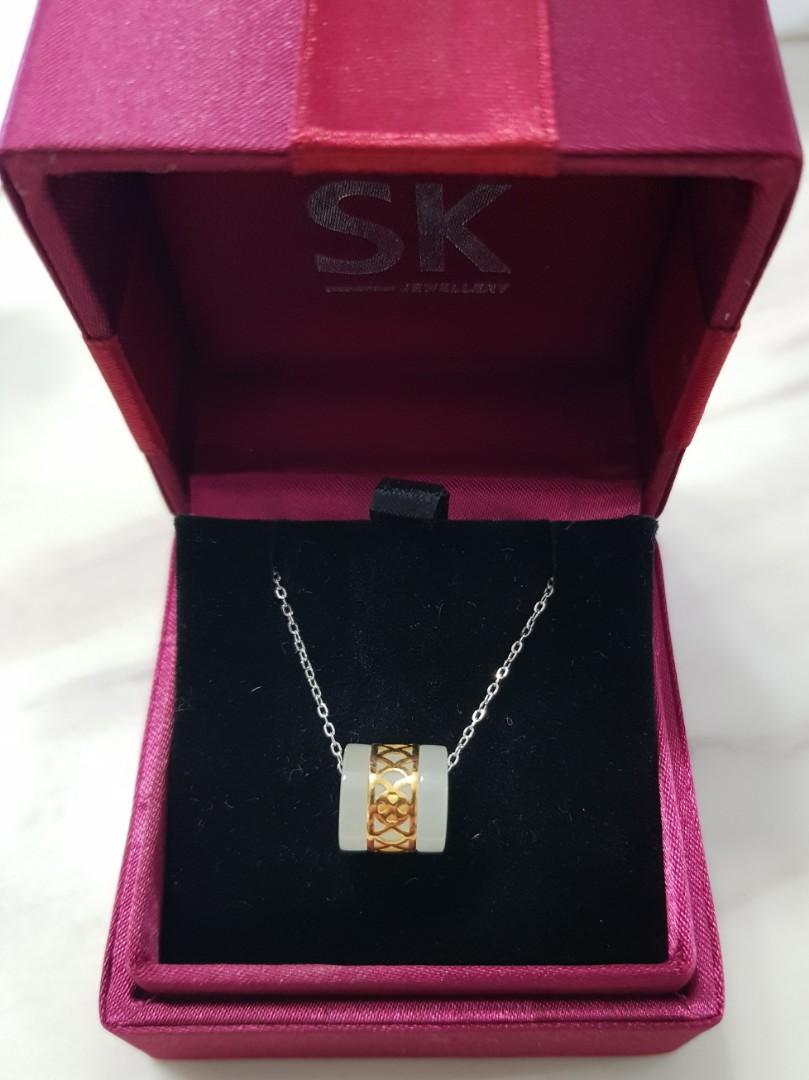 SK Jewellery 999 Gold Jade Pendant, Luxury, Accessories on Carousell