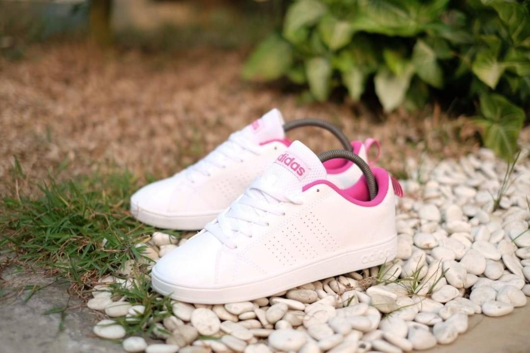 Adidas Neo Advantage White Pink Fesyen Wanita Sepatu di Carousell