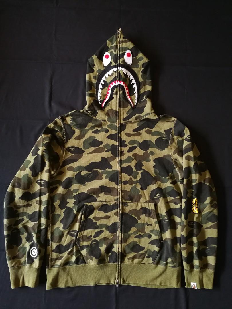 Bape ponr shark hoodie green online
