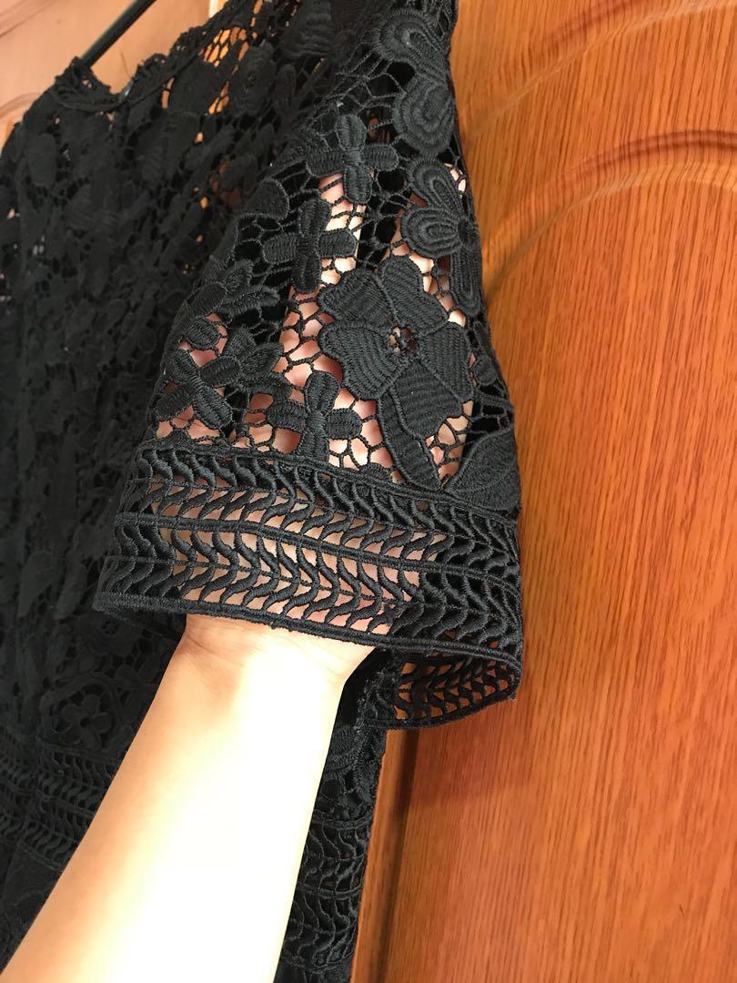 Black Lace Embroidered Dress (Category: Dresses) located in Makati City. Submitted by smilingface_lenyr (Listing ID 232130105, Image 3). Description: Will fit small to medium body fram Size M will fit waistline:28-29 and bust: 32-34 MM SF: 90.00 Meet up: BGC/Makati .