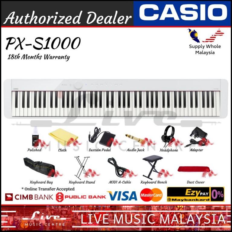 Casio Px S1000 88 Keys Digital Piano White W Bench Bag Keyboard