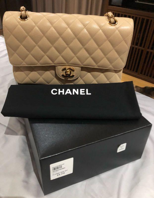 chanel classic medium beige