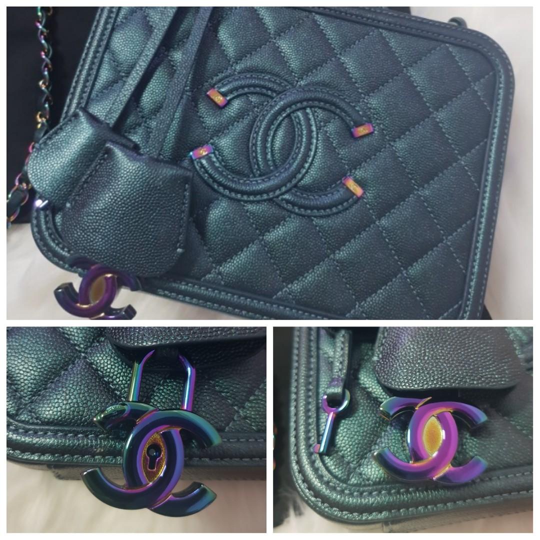 Chanel Iridescent Rainbow Hardware Vanity Case, Luxury, Bags