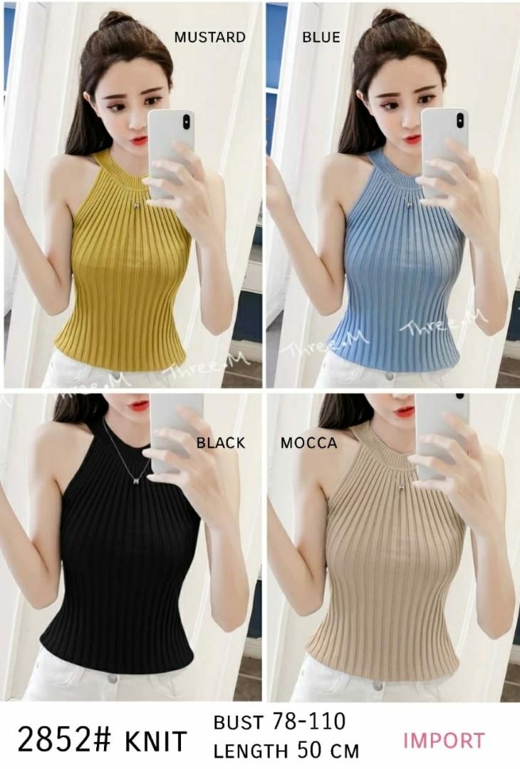 TankTop Wanita Polos Bahan Rajut Tengtop