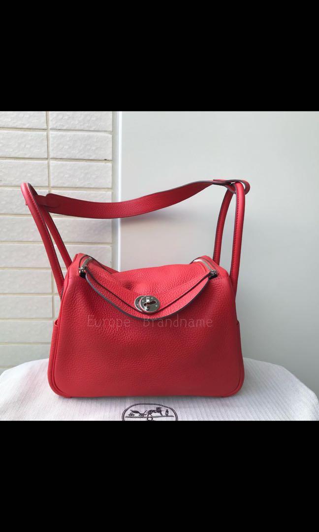 Hermes Lindy 26cm in Rouge Tomate Colour