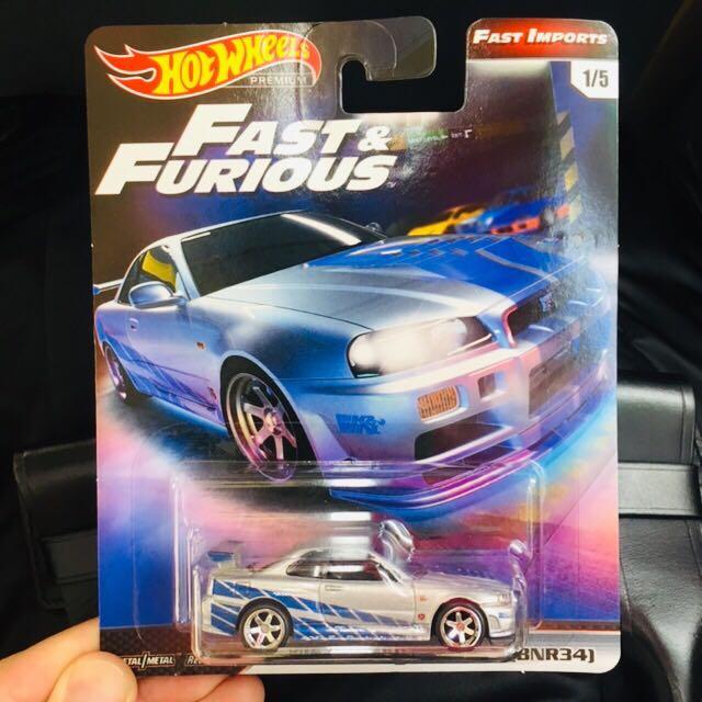 Hot Wheels Premium Fast Furious Nissan Skyline Gt R Bnr34 狂野時速日產戰神gtr R34 興趣及遊戲 玩具 遊戲類 Carousell