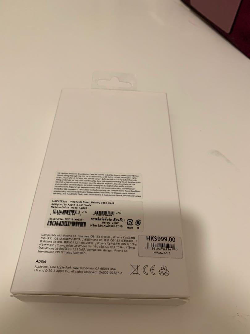 IPhone XS Smart Battery Case 黑色, 手提電話, 電話及其他裝置配件