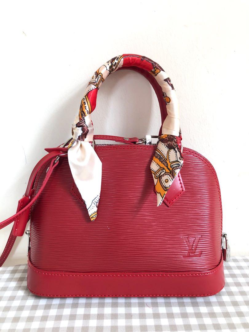 Louis Vuitton Alma BB in Epi Leather include twilly scarf, Women's