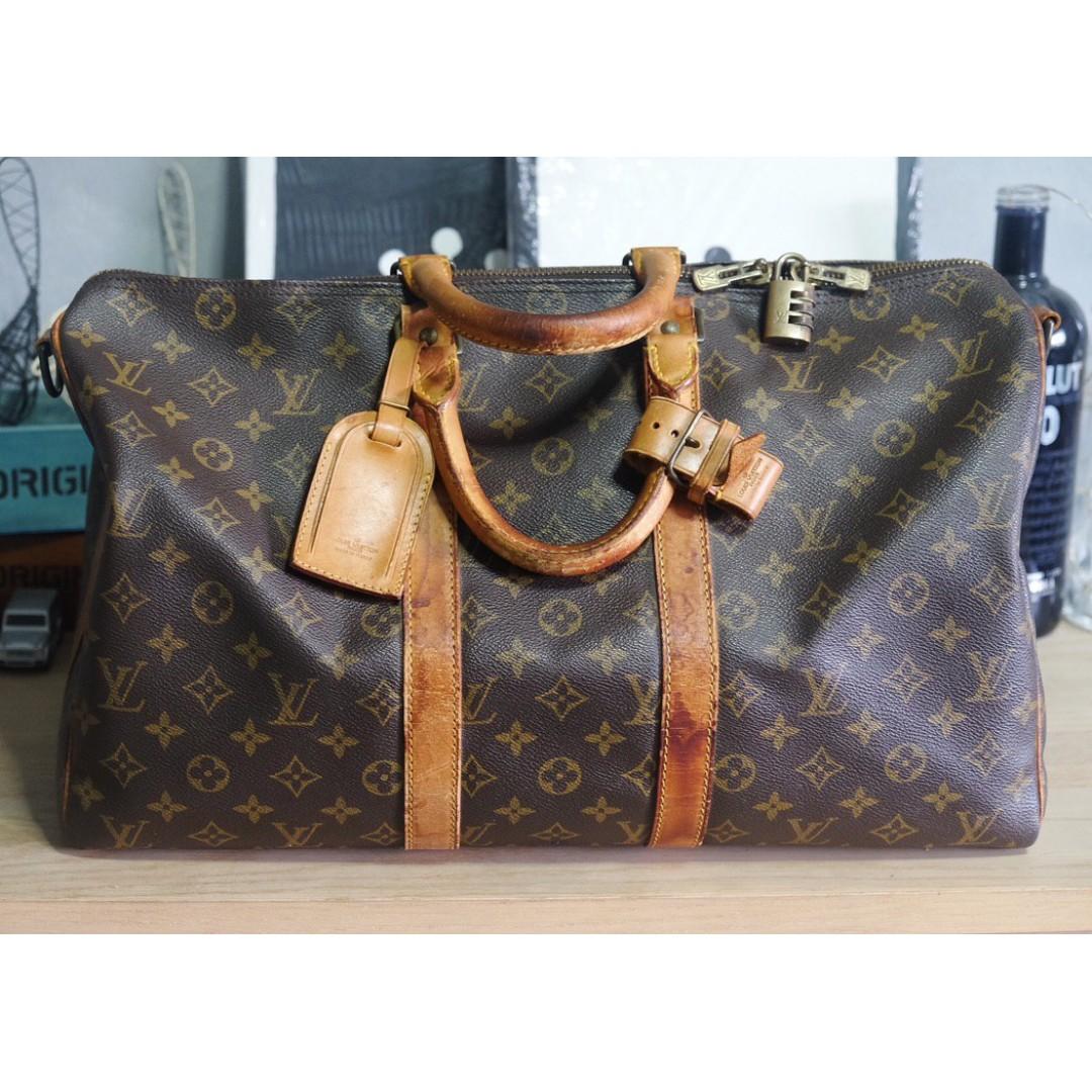 LOUIS VUITTON Monogram Giant By The Pool Keepall Bandouliere 45 Brume  1287454