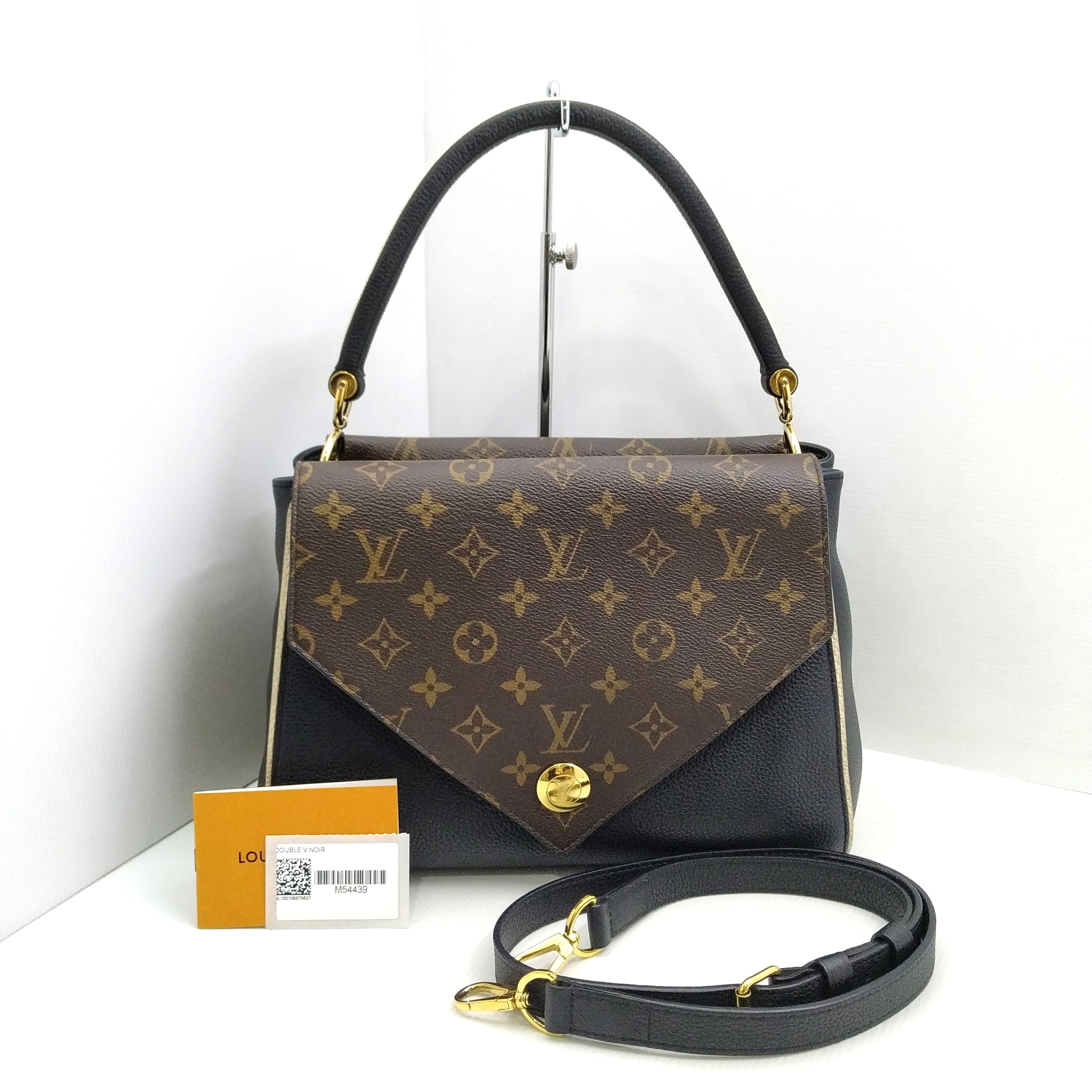 M54624 LV Louis Vuitton Monogram Double V Handbag Real Leather Bag
