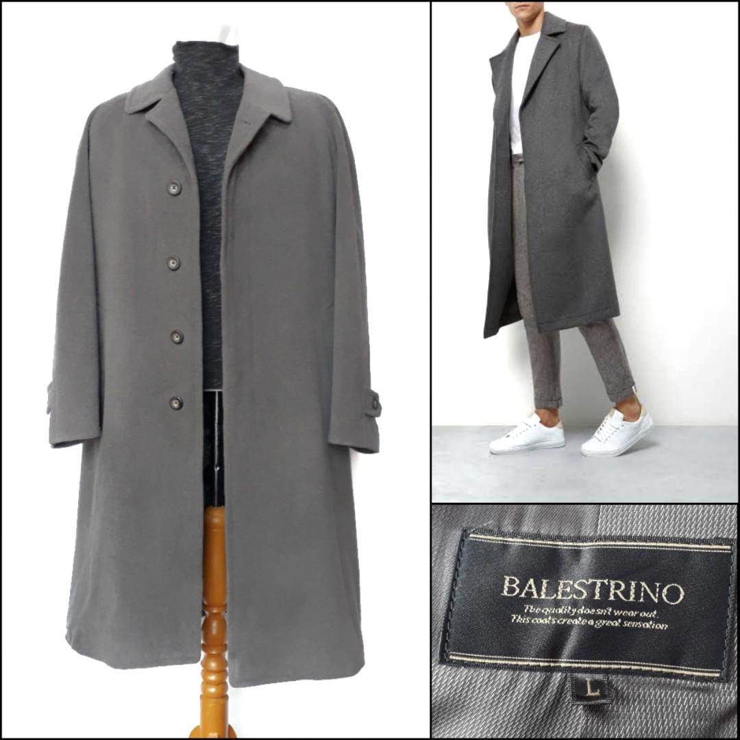 Men Long Coat Winter Coat Pria Wool Coat abu Coat Wol Cowok