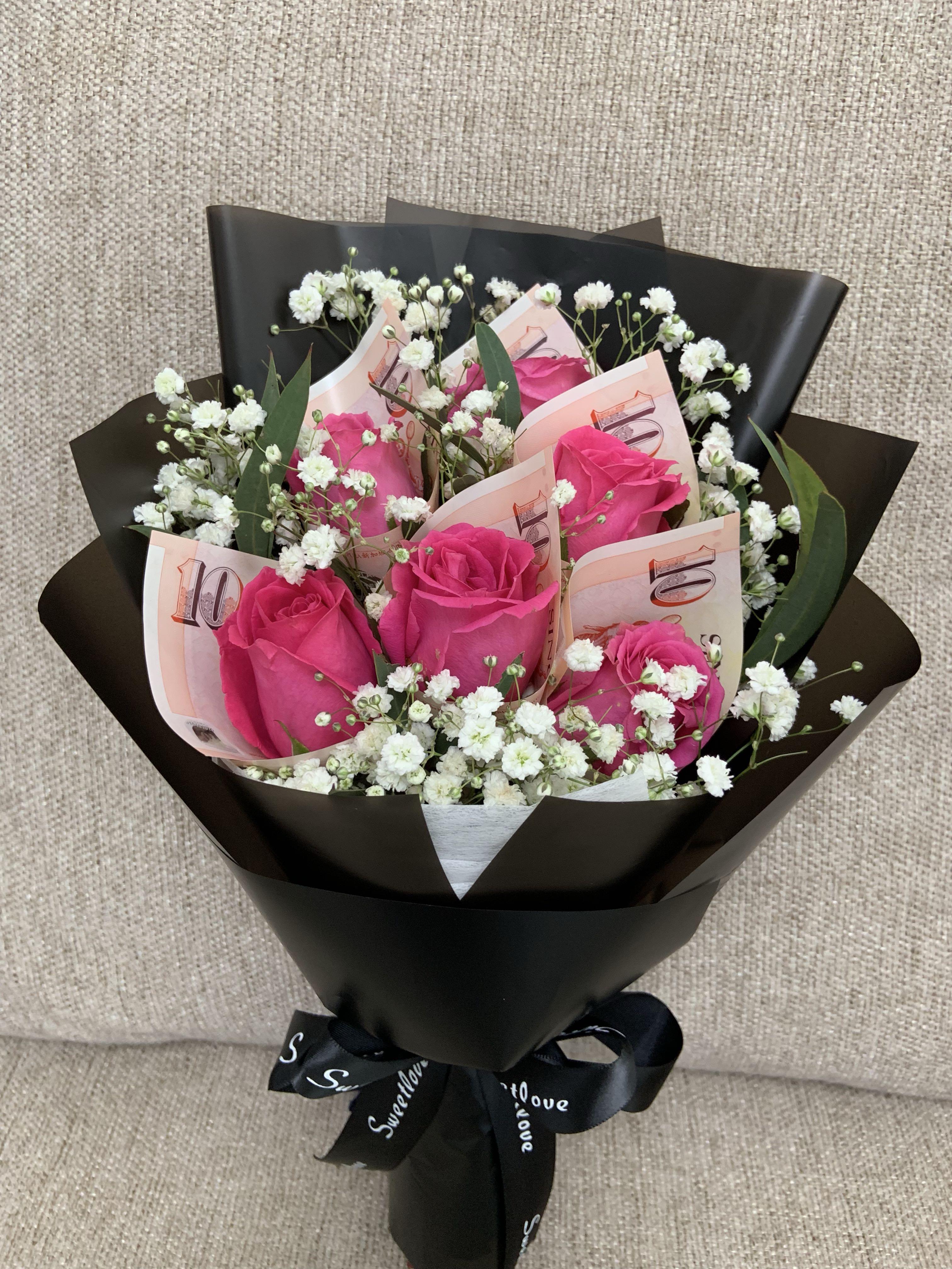 Money Rose Bouquet Gardening Flowers Bouquets On Carousell