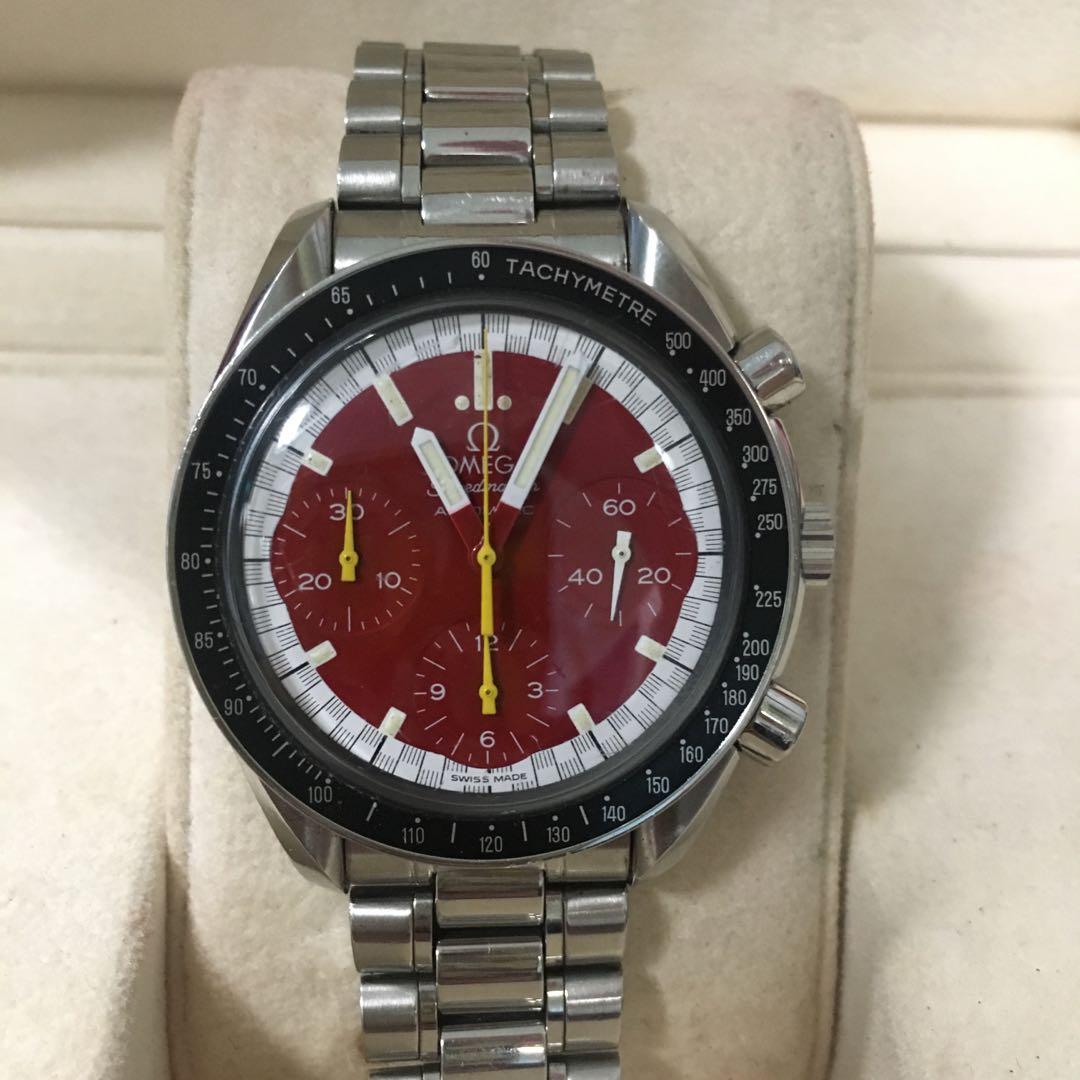 Omega Speedmaster Reduced Red Michael Schumacher Automatic Men S Fashion Watches On Carousell