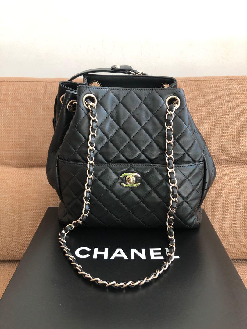 Preloved Chanel Quilted Drawstring Bucket Bag