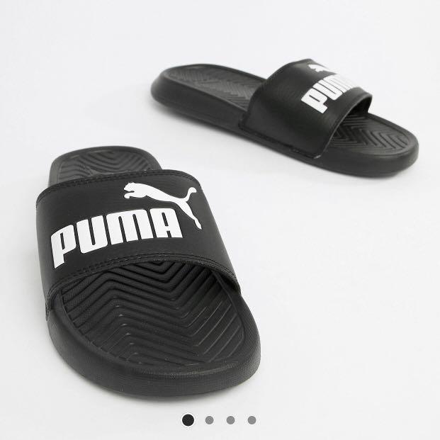 Puma Popcat Black Sliders Men S Fashion Footwear Flipflops And Slides On Carousell