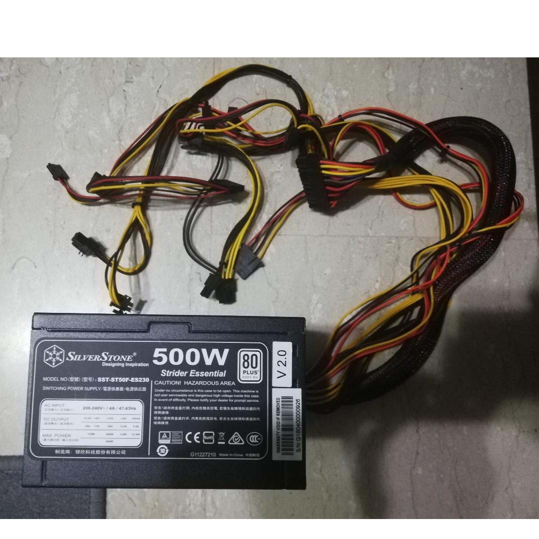 Silverstone Strider Essential 500w St50f Es230 Electronics Computer Parts Accessories On Carousell
