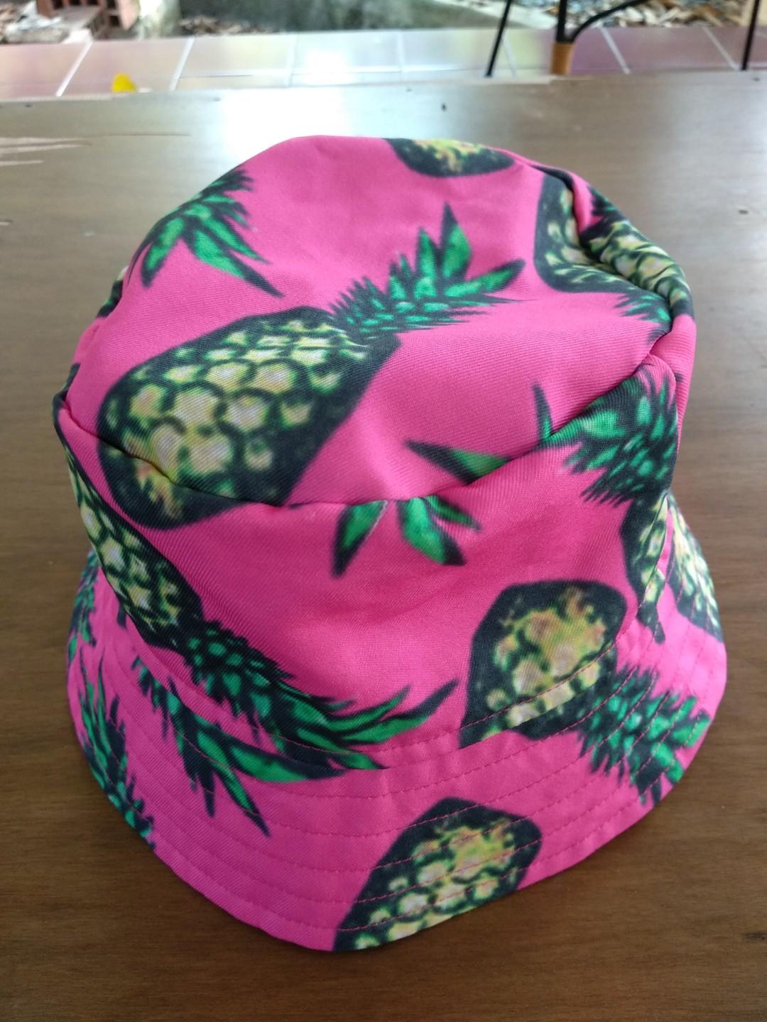 pink pineapple bucket hat